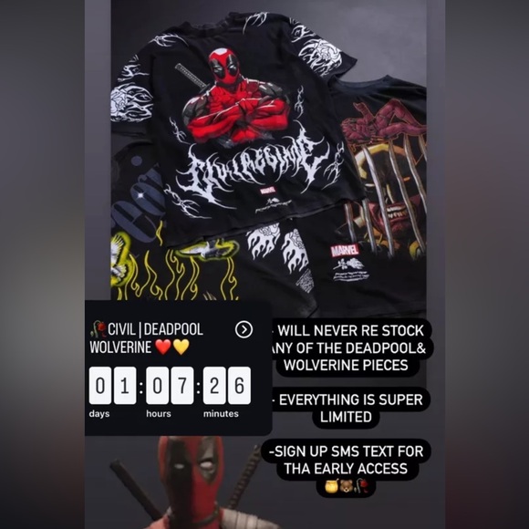 Civil Regime x Deadpool drop - Premium Still Alive tee Shirt XXL - Picture 5 of 5